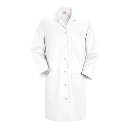 Vf Imagewear Red Kap  Women's Button Front Lab Coat, White, Poly/Combed Cotton, 4XL KP13WHRG4XL
